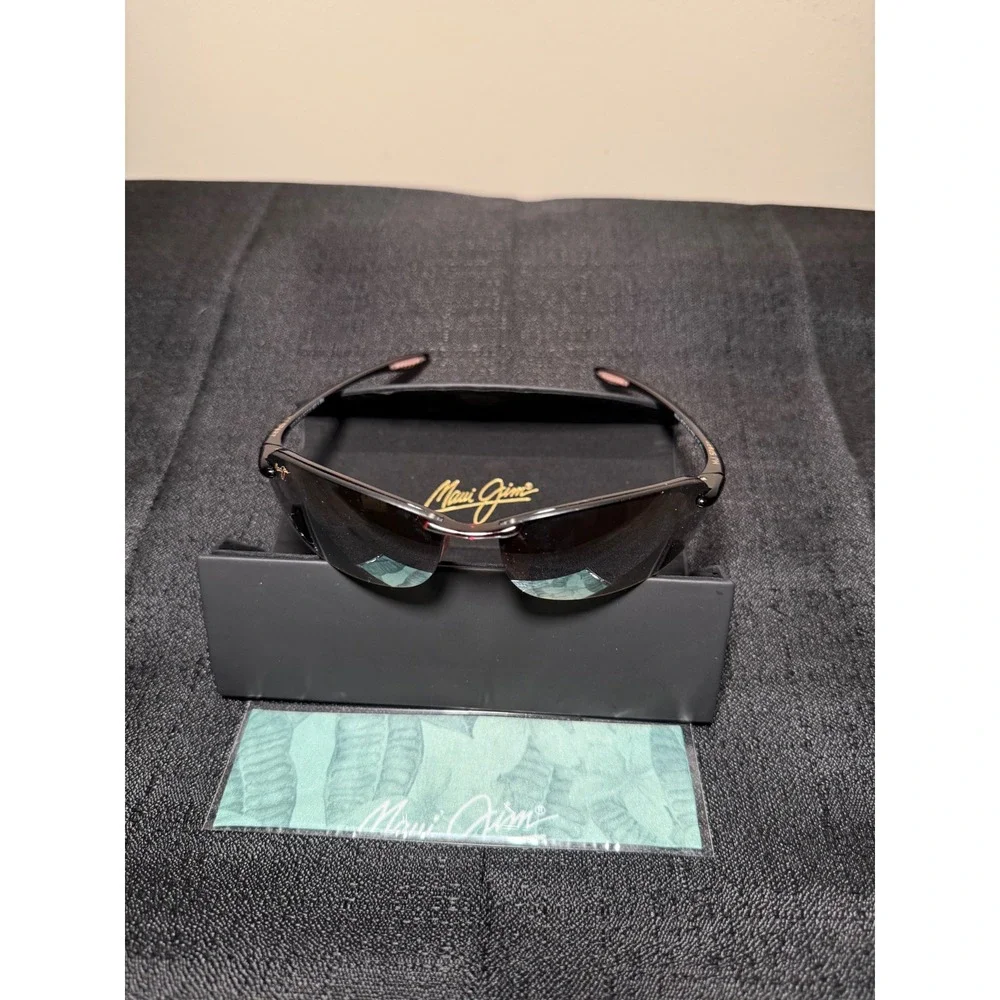 Maui Jim Sport Rimless Polarized Sunglasses Dark Tortoise Wrap MJ Sport